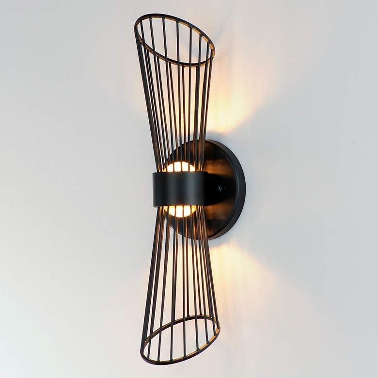Image 3 Maxim Zeta 16" High Black LED Wall Sconce more views