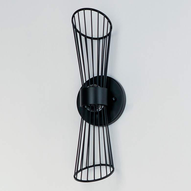 Image 4 Maxim Zeta 16" High Black LED Wall Sconce more views