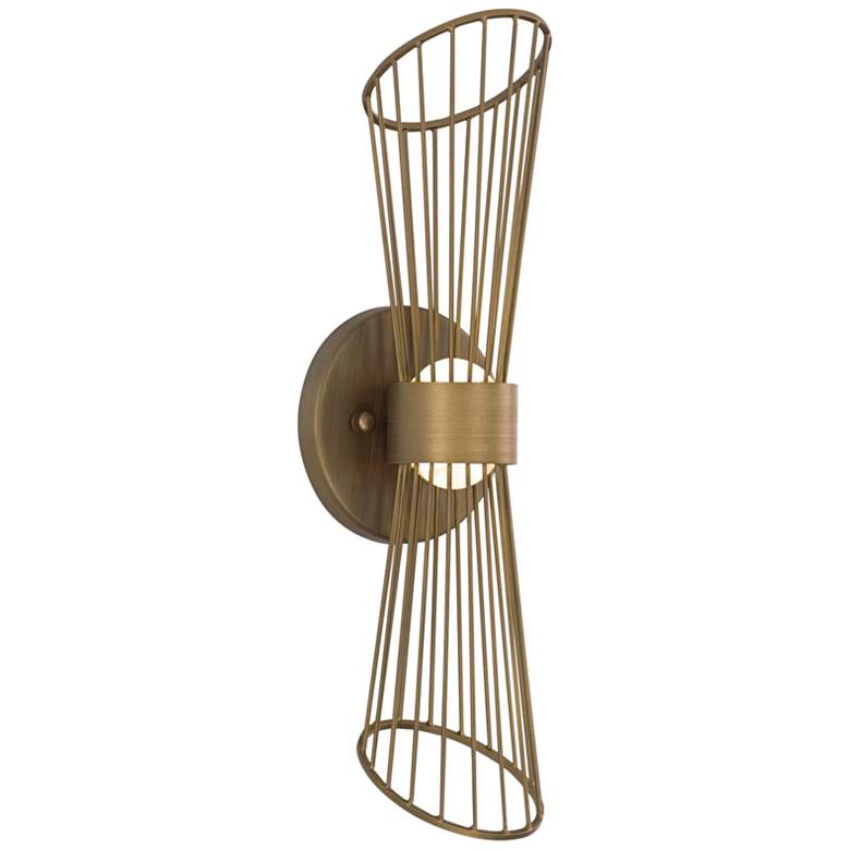 Image 1 Maxim Zeta 16 inch High Natural Aged Brass LED Wall Sconce