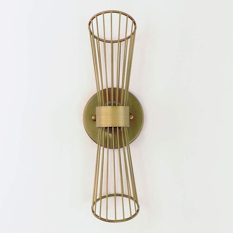 Image 2 Maxim Zeta 16 inch High Natural Aged Brass LED Wall Sconce more views