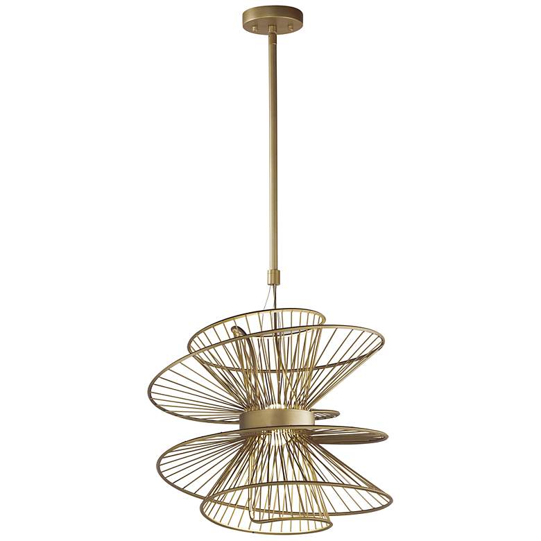 Image 2 Maxim Zeta 22" Wide Natural Aged Brass 2-Light LED Pendant