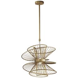 Maxim Zeta 22" Wide Natural Aged Brass 2-Light LED Pendant