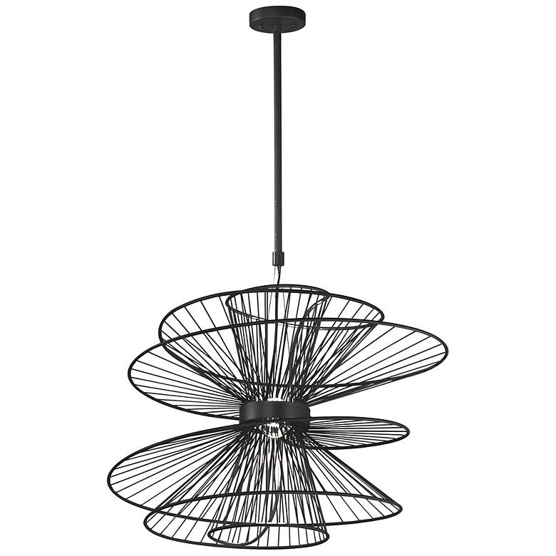 Image 1 Maxim Zeta 26 inch Wide Black Twirls LED Pendant Light