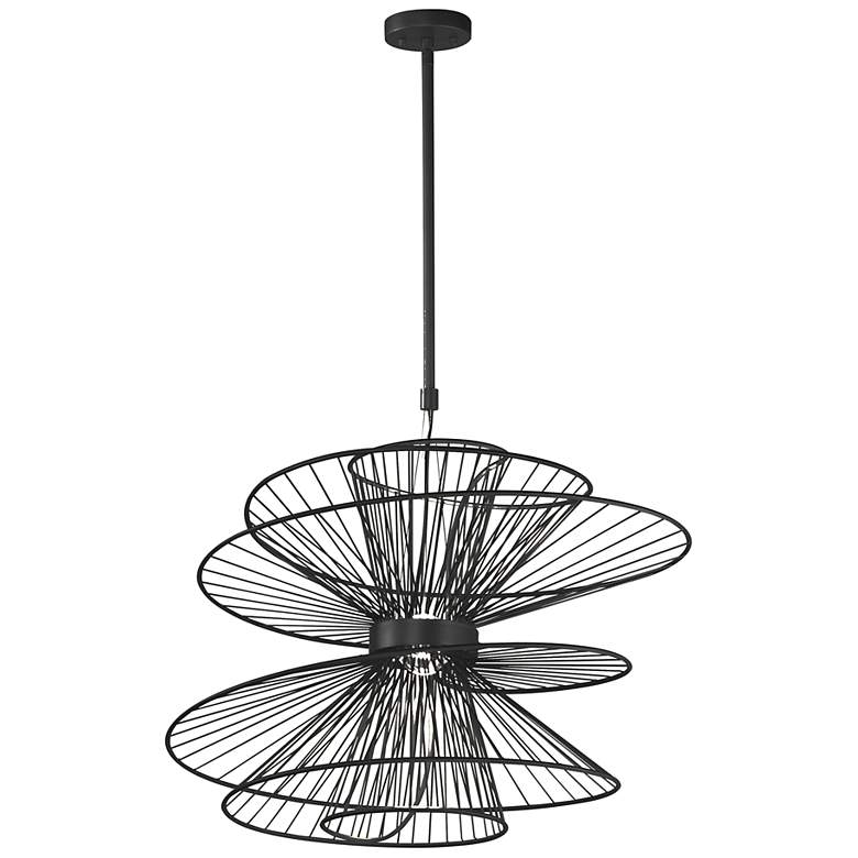Image 3 Maxim Zeta 26" Wide Black Twirls LED Pendant Light more views