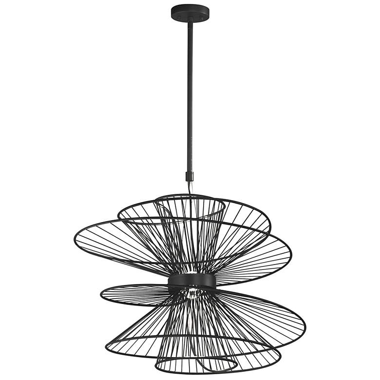 Image 4 Maxim Zeta 26" Wide Black Twirls LED Pendant Light more views