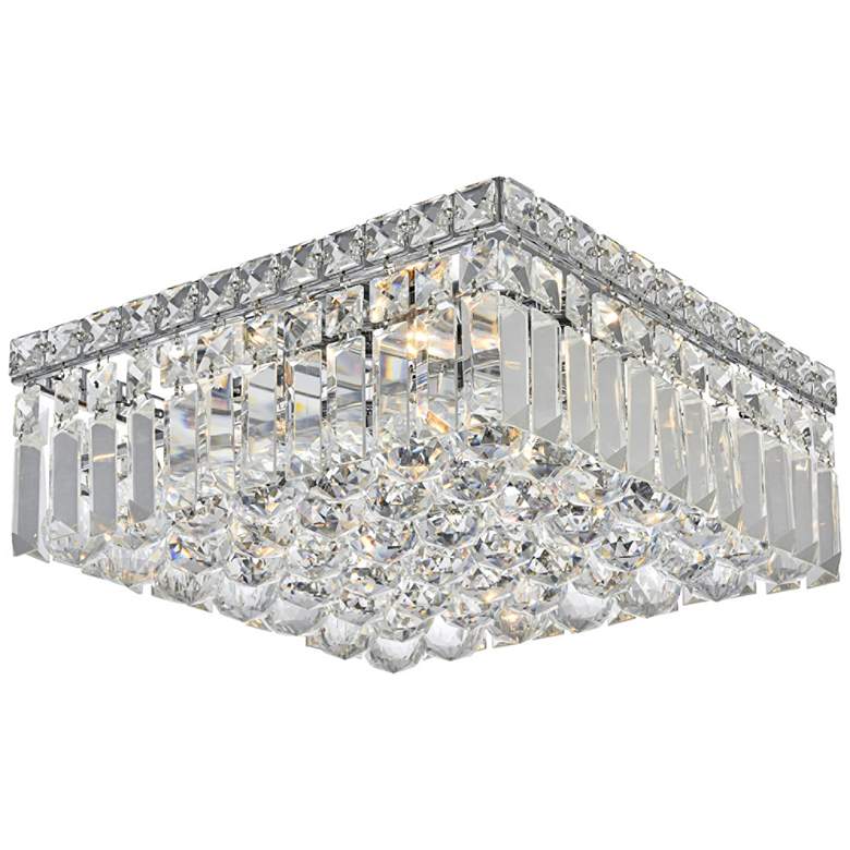 Image 2 Maxime 12 inch Wide Chrome and Clear Crystal Ceiling Light