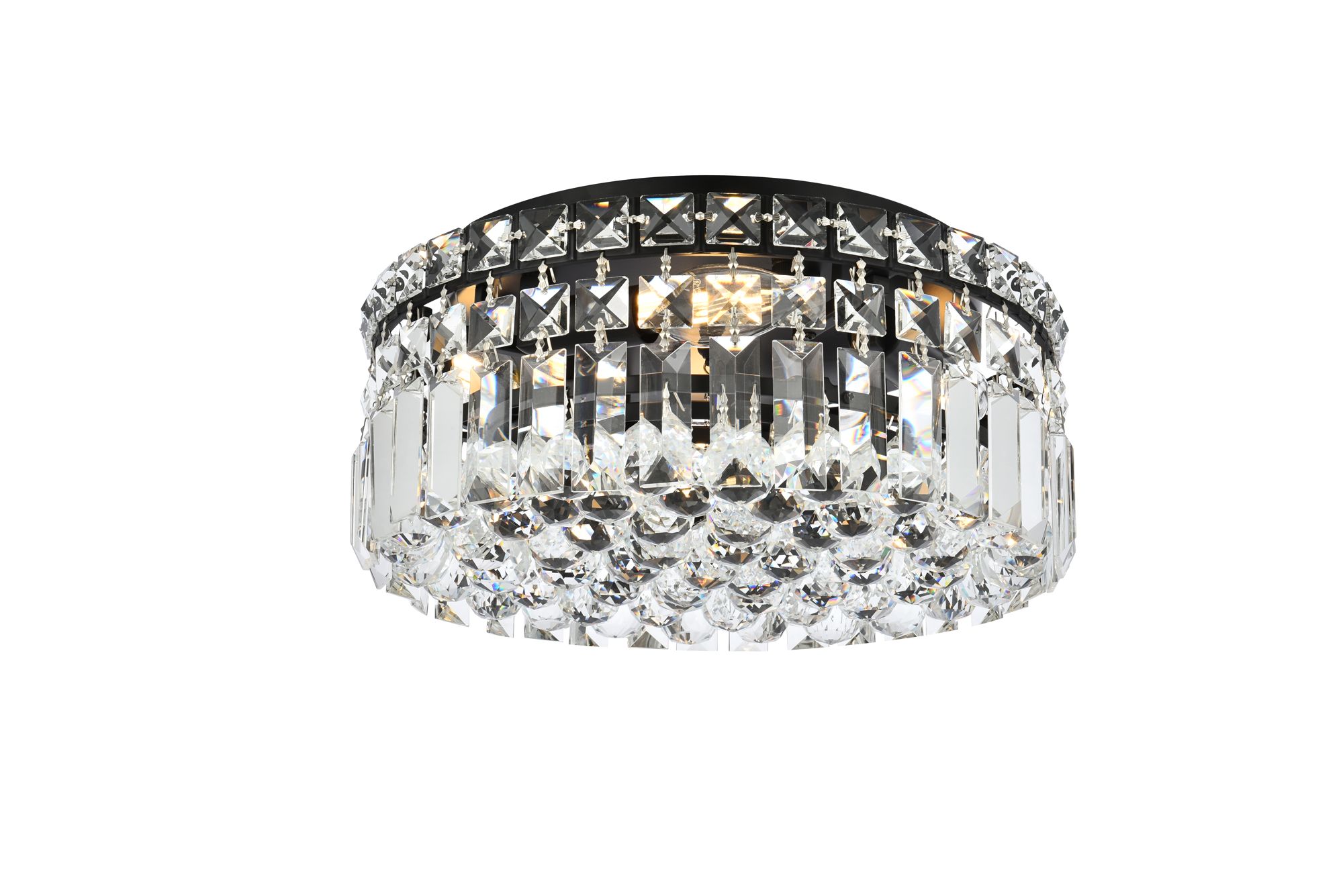 Image 3 Maxime 12"W Black and Clear Crystal 4-Light Ceiling Light more views