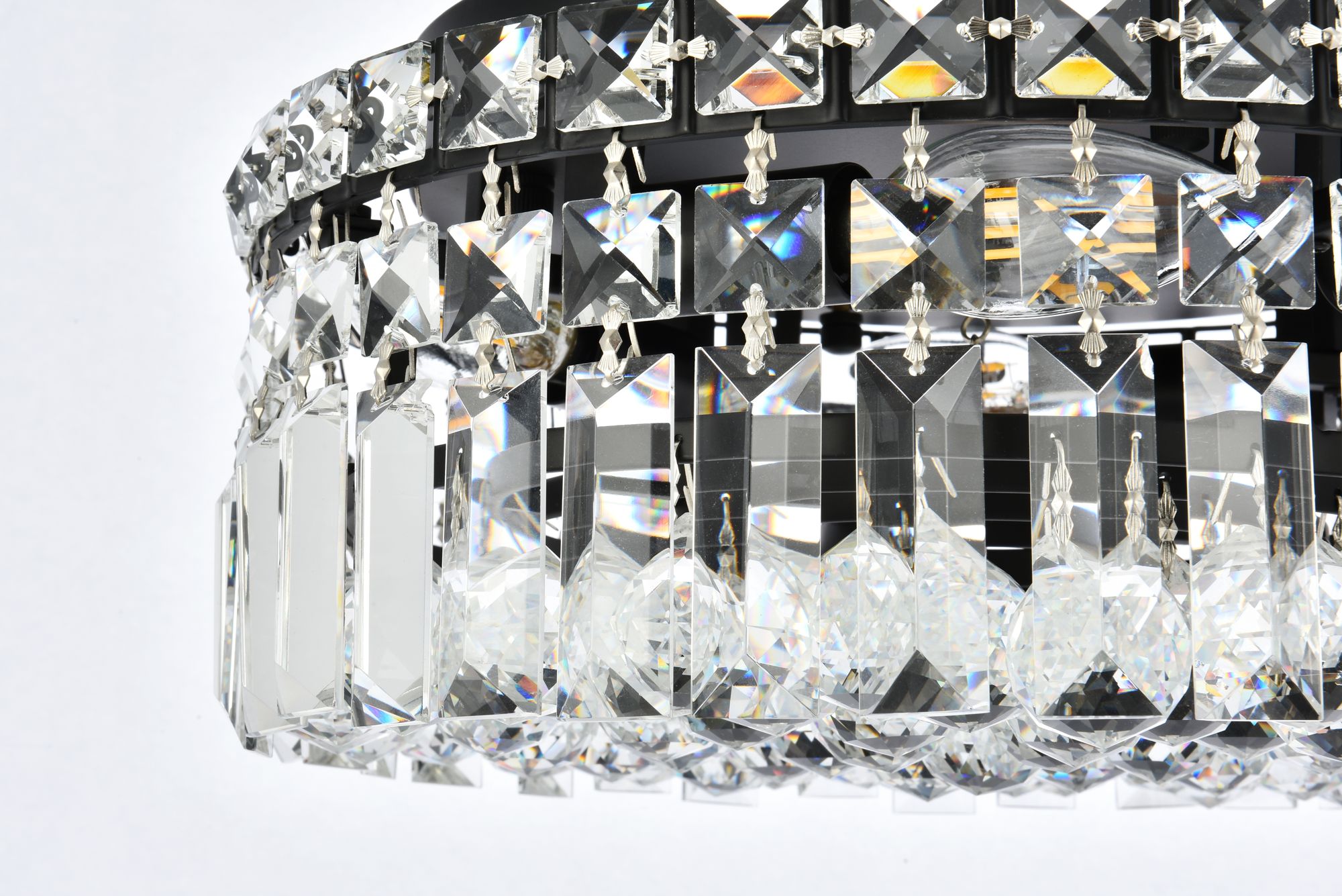 Image 5 Maxime 12"W Black and Clear Crystal 4-Light Ceiling Light more views