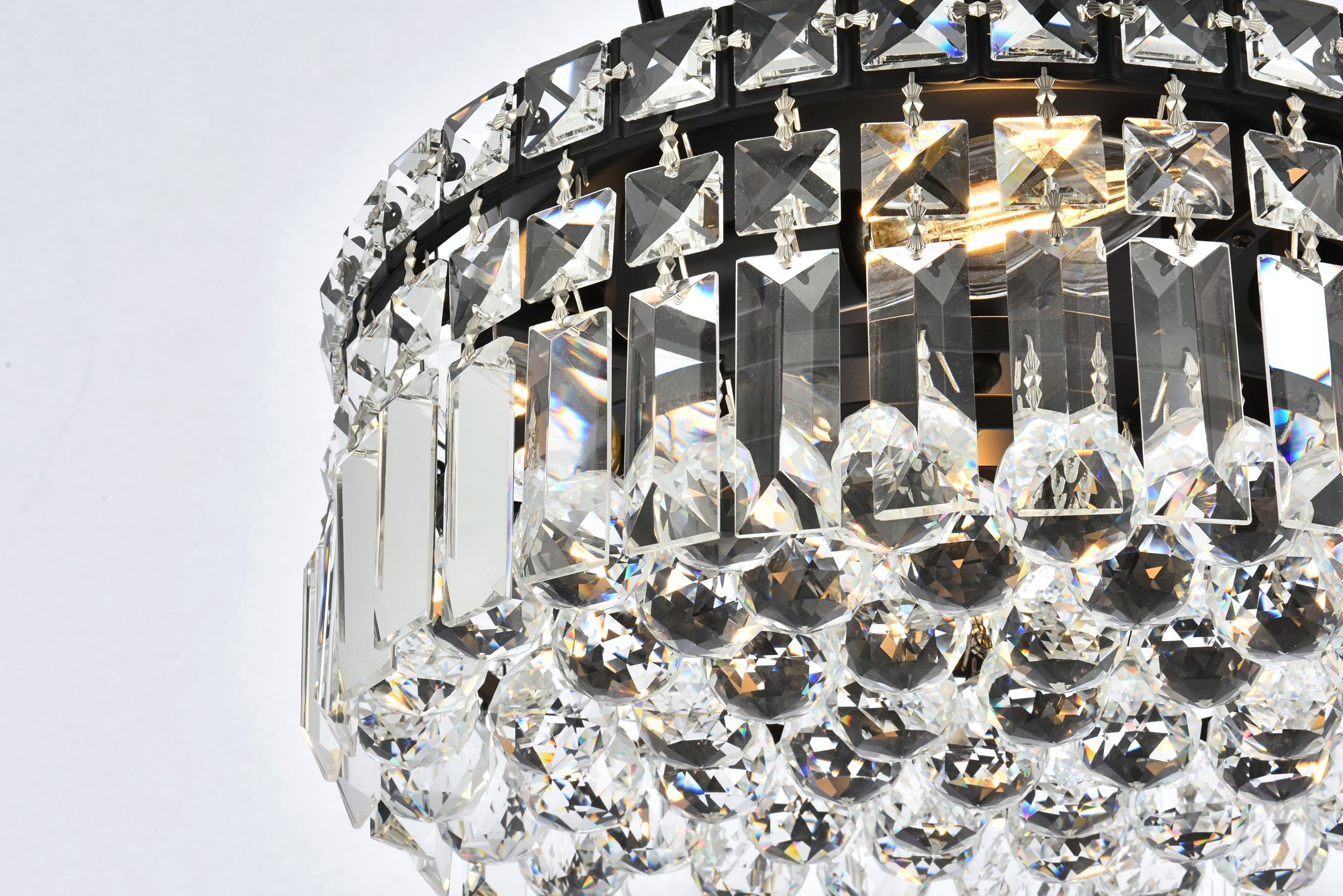 Image 6 Maxime 12"W Black and Clear Crystal 4-Light Ceiling Light more views