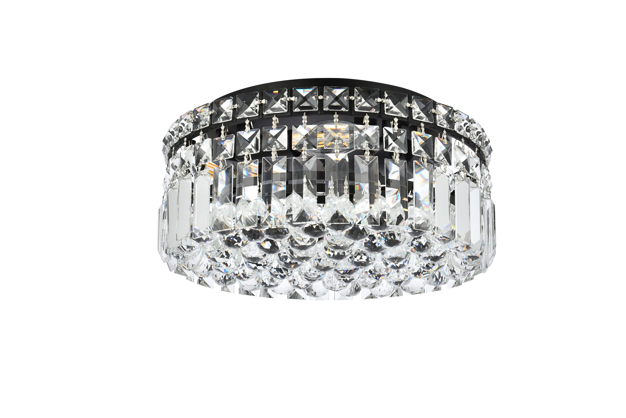 Image 7 Maxime 12"W Black and Clear Crystal 4-Light Ceiling Light more views