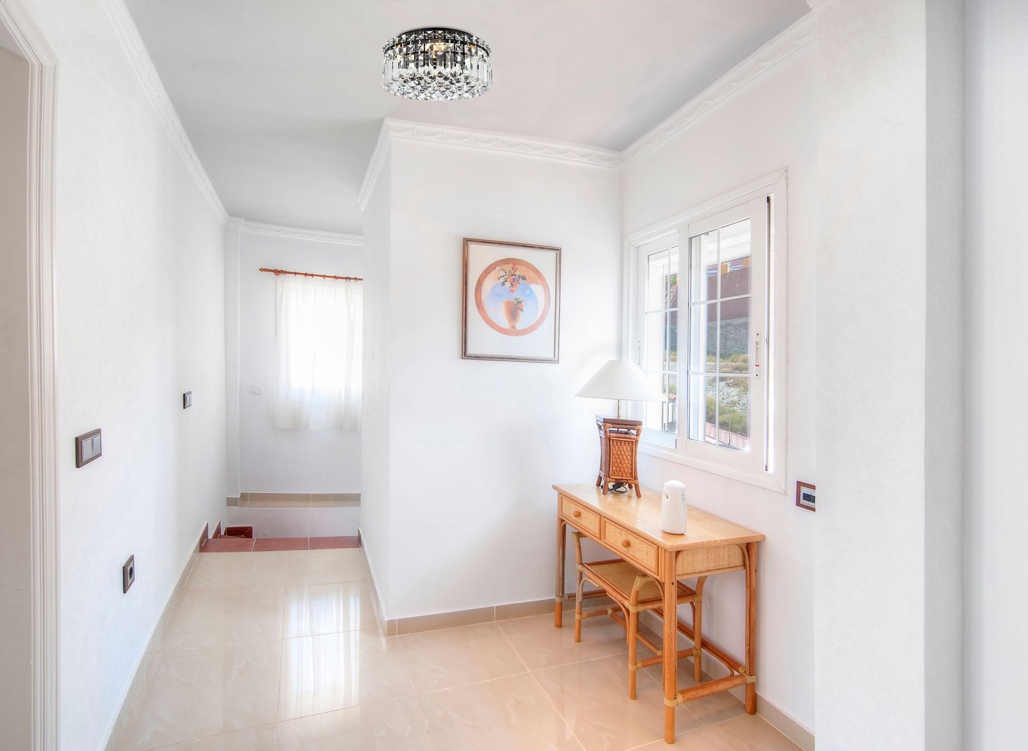 Maxime 12"W Black and Clear Crystal 4-Light Ceiling Light