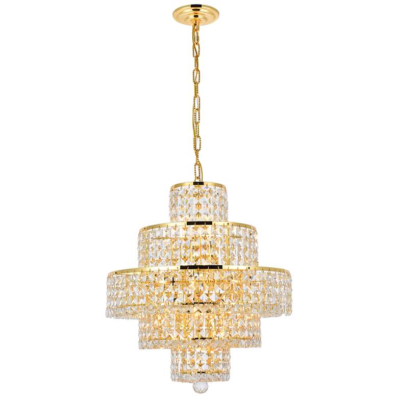 Image 1 Maxime 13 Lt Gold Chandelier Clear