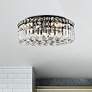 2_Maxime 16" Wide Black Crystal Ceiling Light