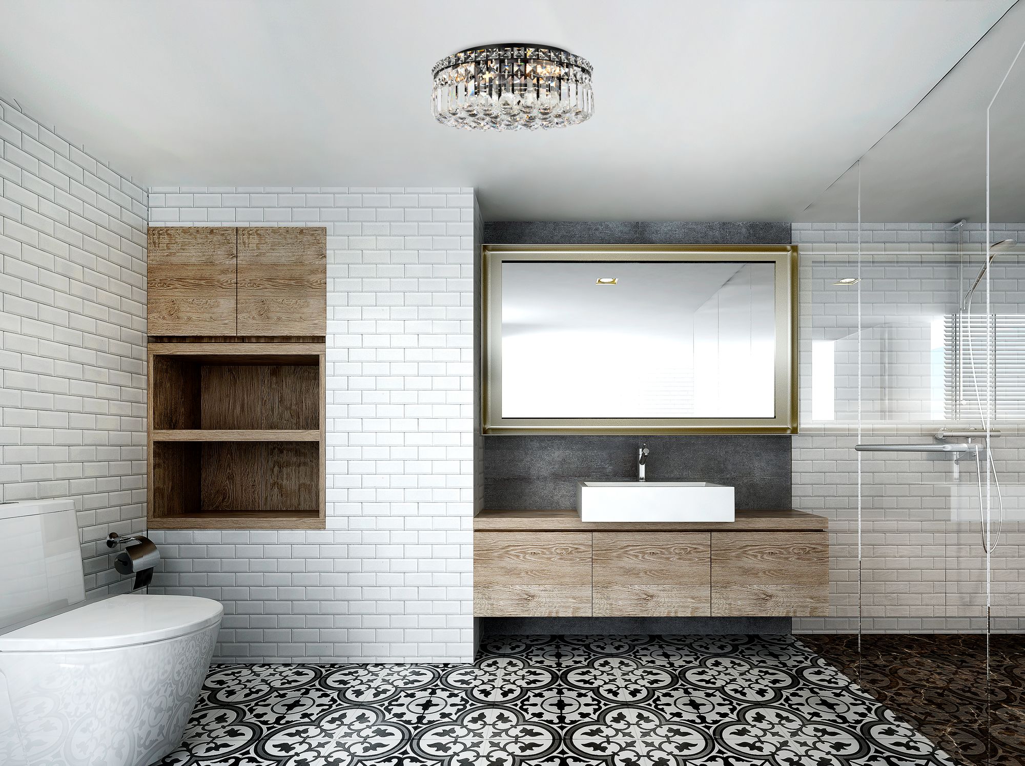 Image 4 Maxime 16" Wide Black Crystal Ceiling Light more views