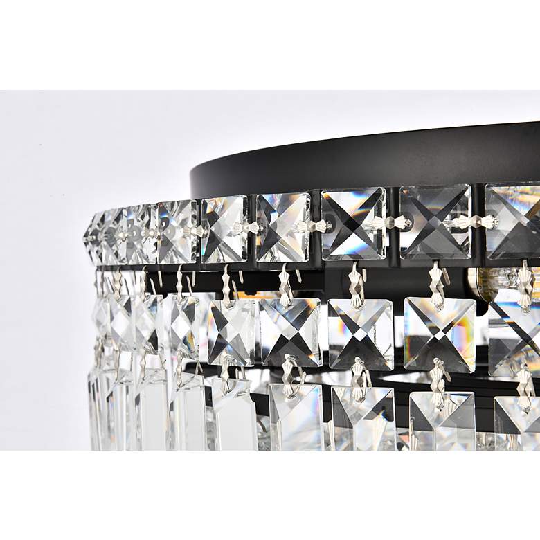 Image 5 Maxime 20" Wide Black and Clear Crystal Drum Ceiling Light more views