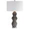Maxime Smokey Gray Glaze Geometric Ceramic Table Lamp