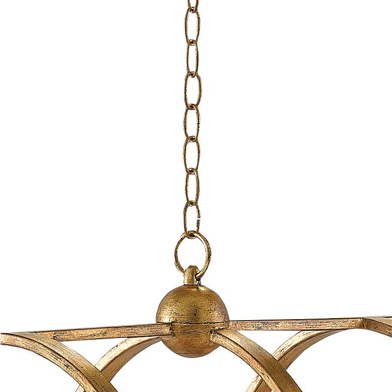 Image 3 Maximus 47" Wide 5-Light Washed Gold Leaf Island Chandelier more views
