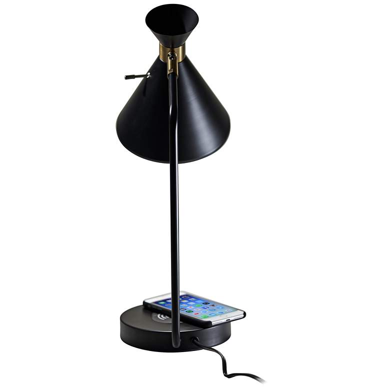 Image 1 Maxine Matte Black Charge Desk Lamp with USB Port
