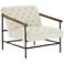 Maxine Modern Cambric White Tufted Iron Lounge Chair