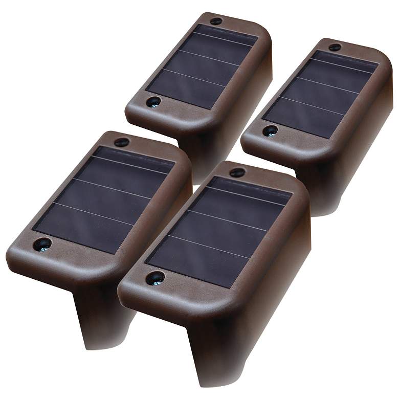 Image 1 Maxsa 2 inch Wide Solar Powered LED Deck Light Set of 4