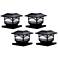 Maxsa Banry 7" High Black LED Solar Post Cap Lights Set of 4