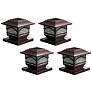 Maxsa Banry 7" High Dark Bronze LED Solar Post Cap Lights Set of 4