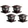 Maxsa Banry 7" High Dark Bronze LED Solar Post Cap Lights Set of 4
