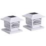 Maxsa Banry 7" High White LED Solar Powered Post Cap Lights Set of 2