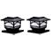 Maxsa Black 7" Solar LED Outdoor Post Cap and Deck Lights Set of 2
