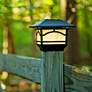 1_Maxsa Black 7" Solar LED Outdoor Post Cap and Deck Lights Set of 2