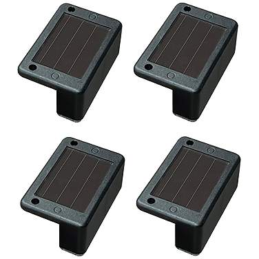 Maxsa Brione 2" Black Finish Solar-Powered LED Deck Lights Set of 4