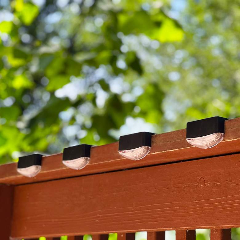 Image 4 Maxsa Brione 2" Black Finish Solar-Powered LED Deck Lights Set of 4 more views