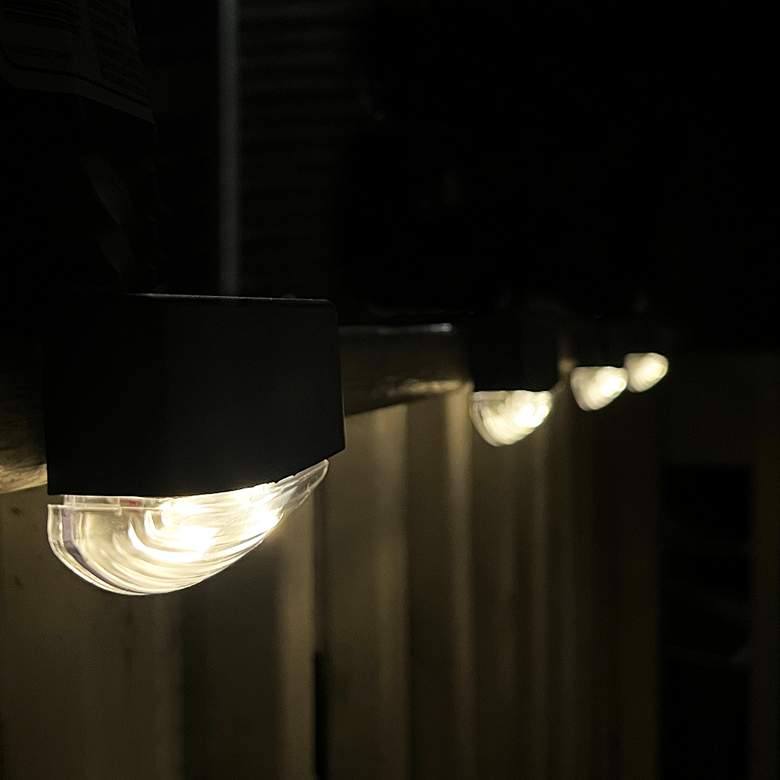 Image 5 Maxsa Brione 2" Black Finish Solar-Powered LED Deck Lights Set of 4 more views