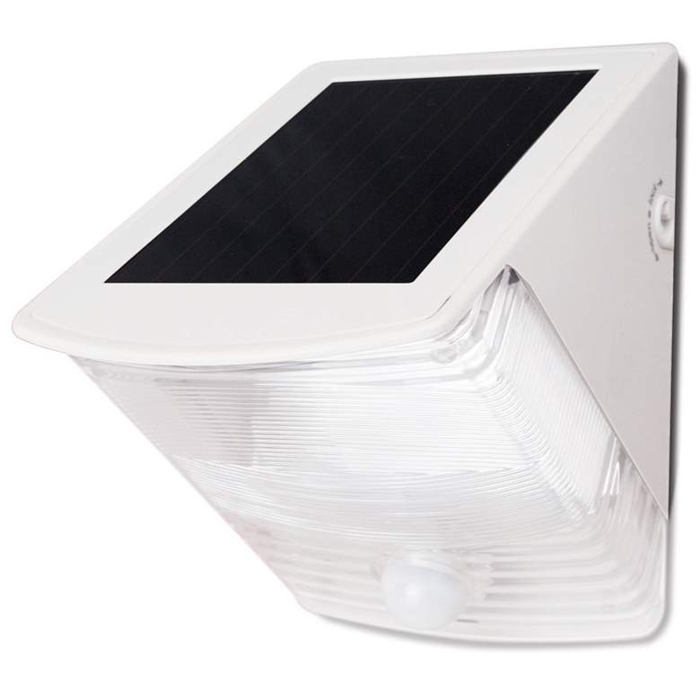 Image 2 Maxsa White Wedge 6 1/2 High Solar Powered LED Security Light