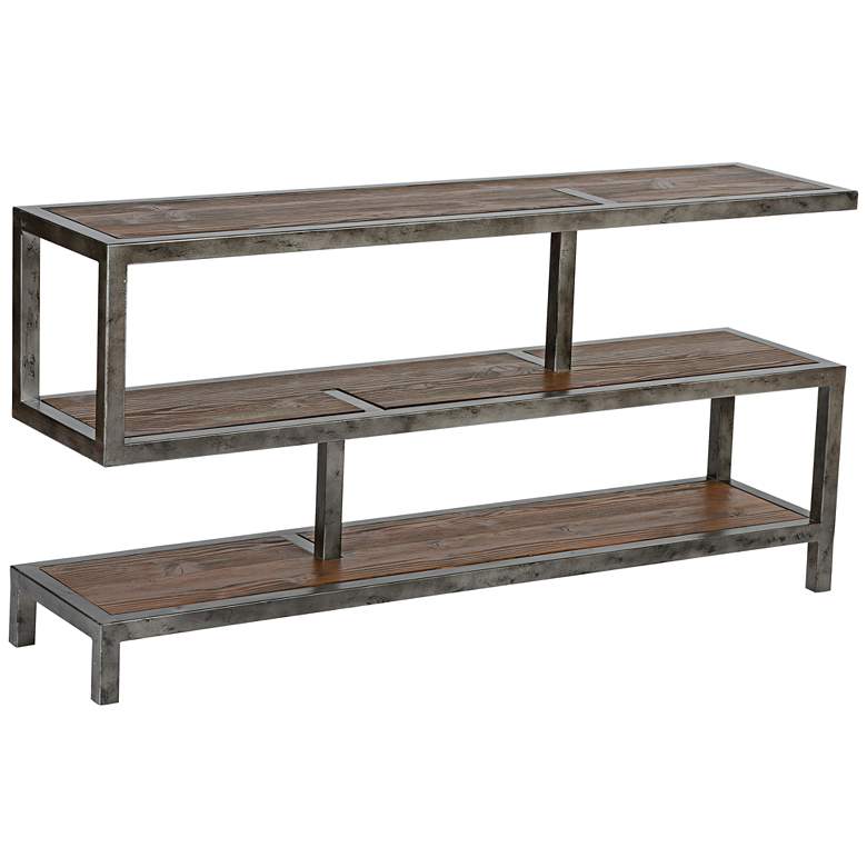 Image 1 Maxton 66" Wide Natural Wood and Iron Console Table
