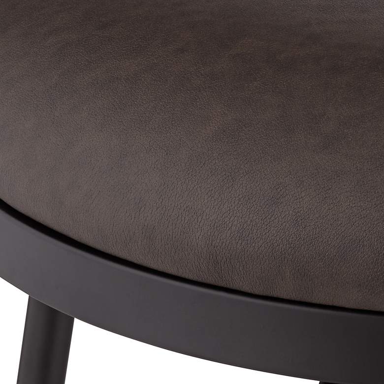 Image 4 Maxwell 26" Leather and Matte Black Swivel Counter Stools Set of 2 more views