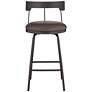 6_Maxwell 26" Leather and Matte Black Swivel Counter Stools Set of 2 more views