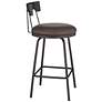 7_Maxwell 26" Leather and Matte Black Swivel Counter Stools Set of 2 more views
