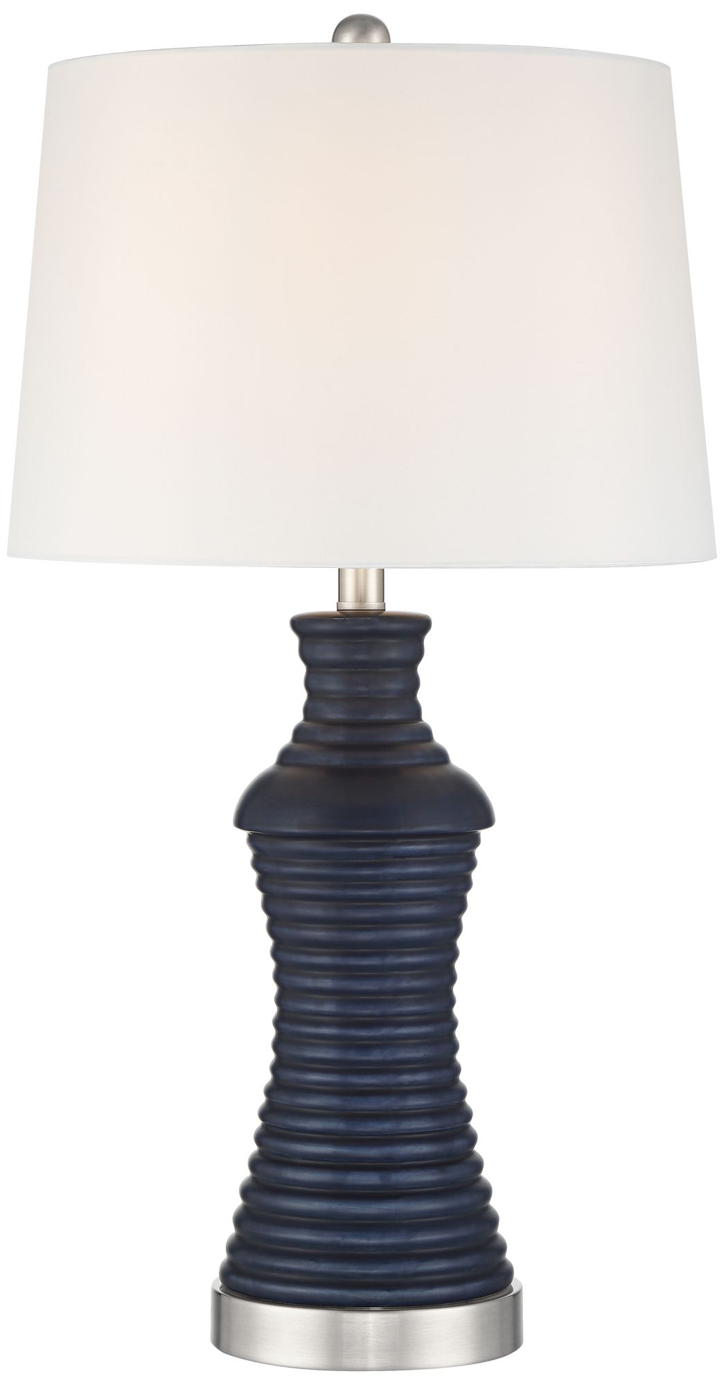 Maxwell 27 1/5" High Blue Rippled Ceramic USB Table Lamp Set of 2