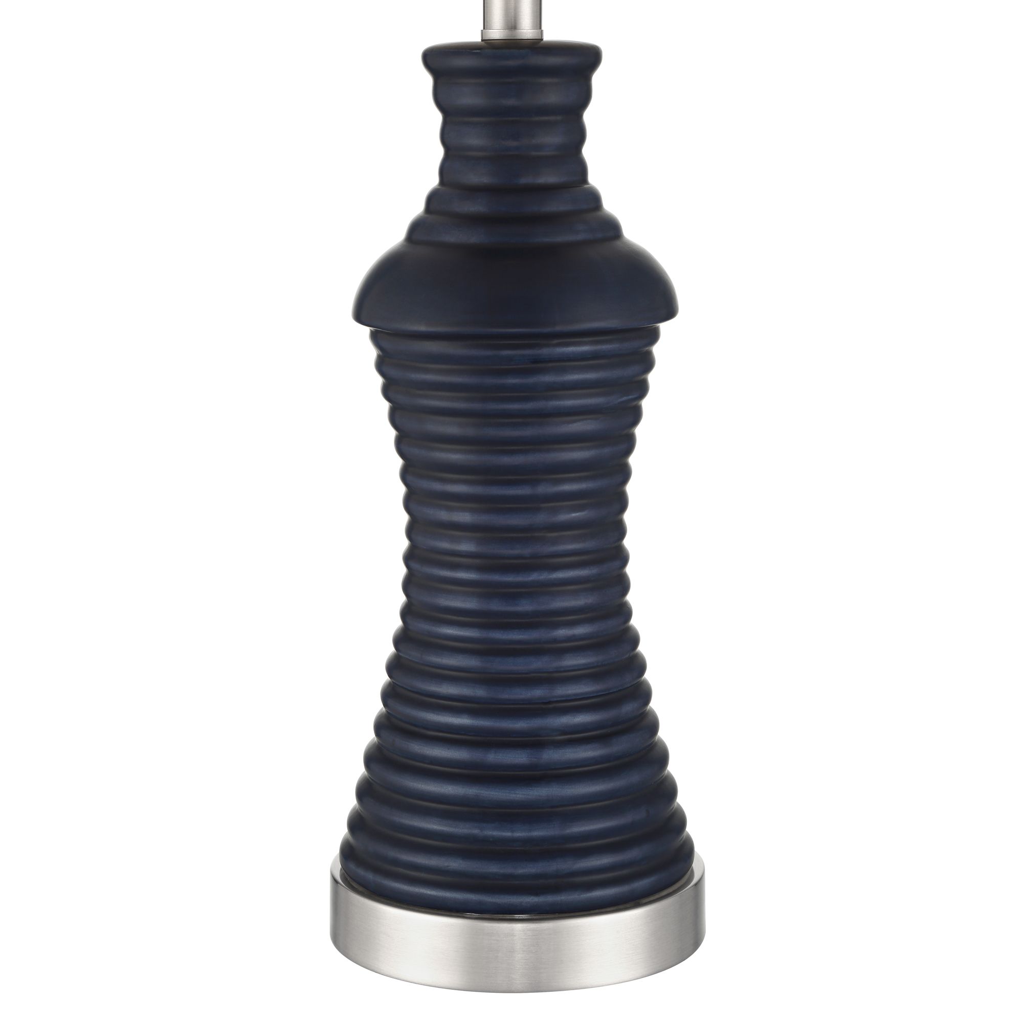 Maxwell 27 1/5"H Blue Rippled Ceramic USB Table Lamp Set with Dimmer