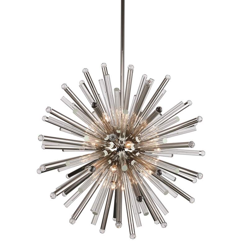 Image 1 Maxwell 36 inch Wide Polished Nickel 21-Light Pendant