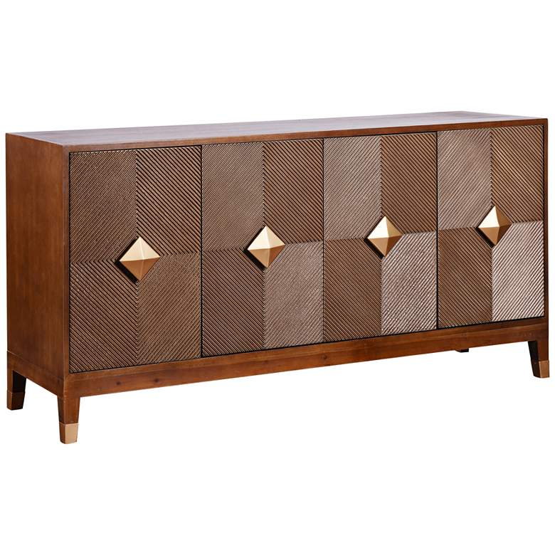 Image 1 Maxwell 72" Wide Tobacco Brown 4-Door Credenza Cabinet
