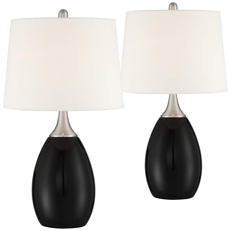 Image 1 Maxwell Black Ceramic Table Lamps Set of 2