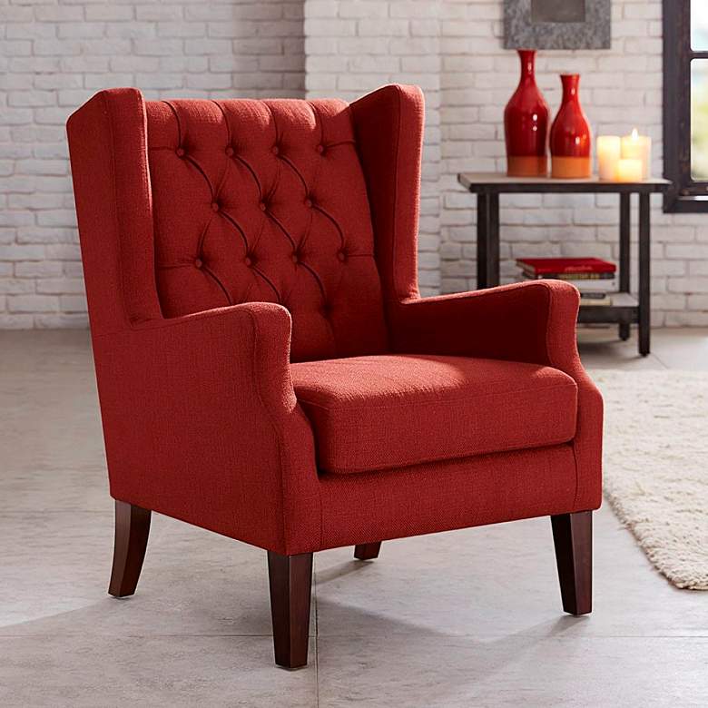 Image 1 Maxwell Lillian Tufted Russet Red Armchair