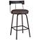 Maxwell Matte Black Metal and Leather Swivel Counter Stool