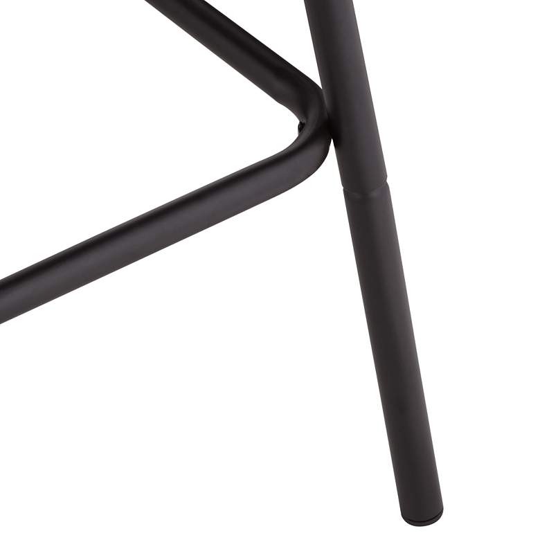 Maxwell Matte Black Metal and Leather Swivel Counter Stool more views