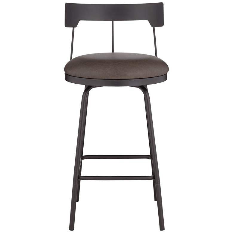 Image 7 Maxwell Matte Black Metal and Leather Swivel Counter Stool more views
