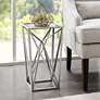 Maxx 12 1/4" Wide Silver Leaf Finish Modern Mirrored Accent Table