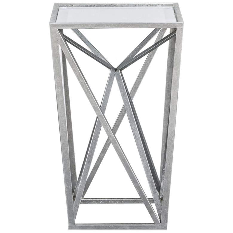 Image 3 Maxx 12 1/4" Wide Silver Leaf Finish Modern Mirrored Accent Table more views