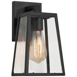 May 11" High Textured Black Outdoor Wall Light